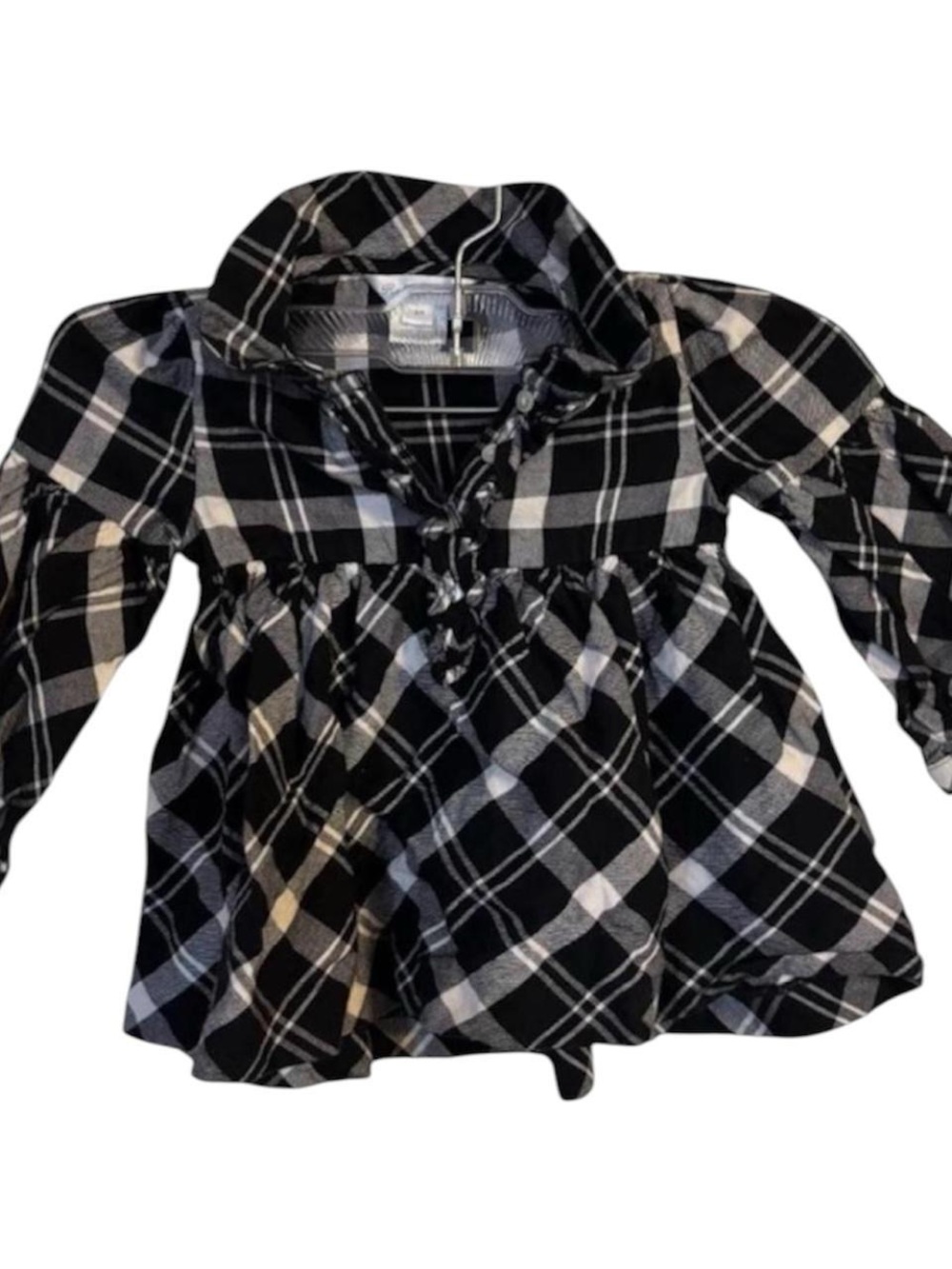 Ralph Lauren Black & White Plaid Peplum Blouse 🖤